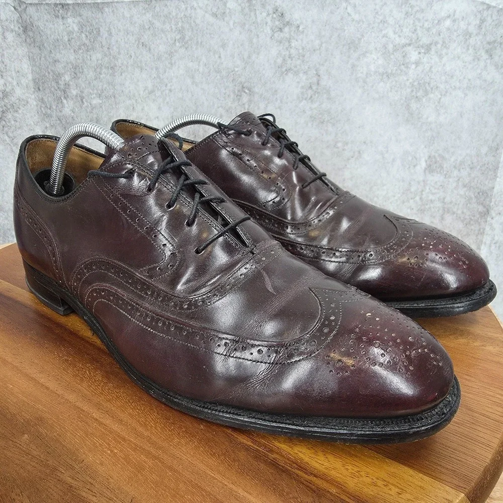 Johnston & Murphy Limited Dress Shoes Mens 10.5 D/B Brown Leather Wingtip‎